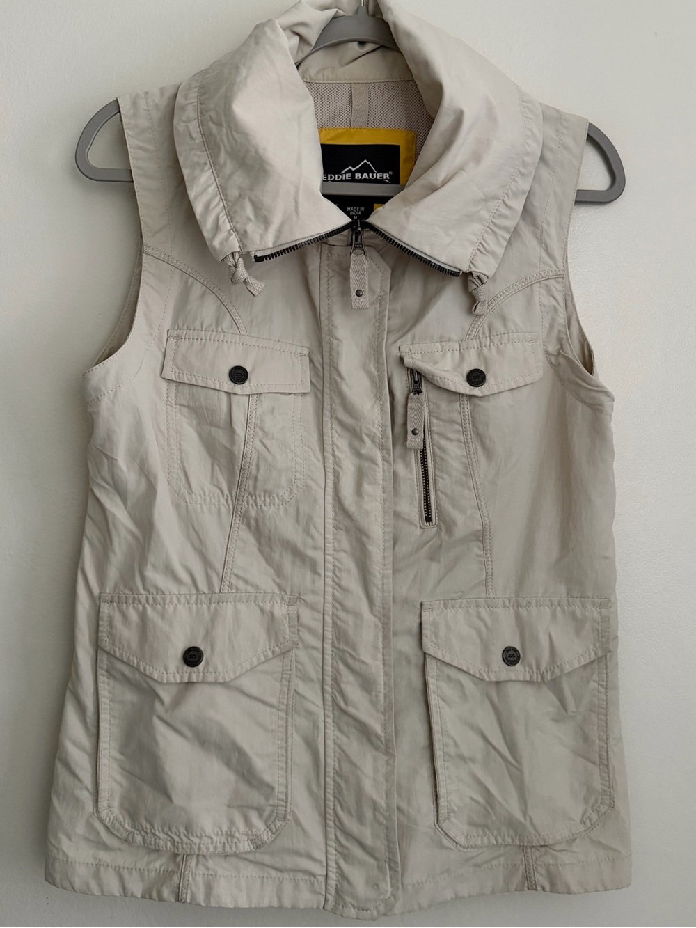 EDDIE BAUER Travex Atlas Nylon Utility Vest - Women's Size Medium - Hiking Khaki